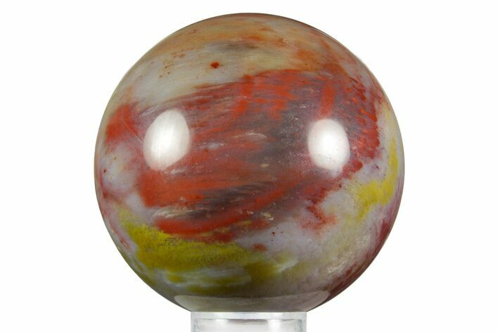 Rainbow Colored, Polished Petrified Wood Sphere - Arizona #371159